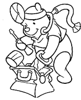 coloriage winnie l ourson joue au docteur
